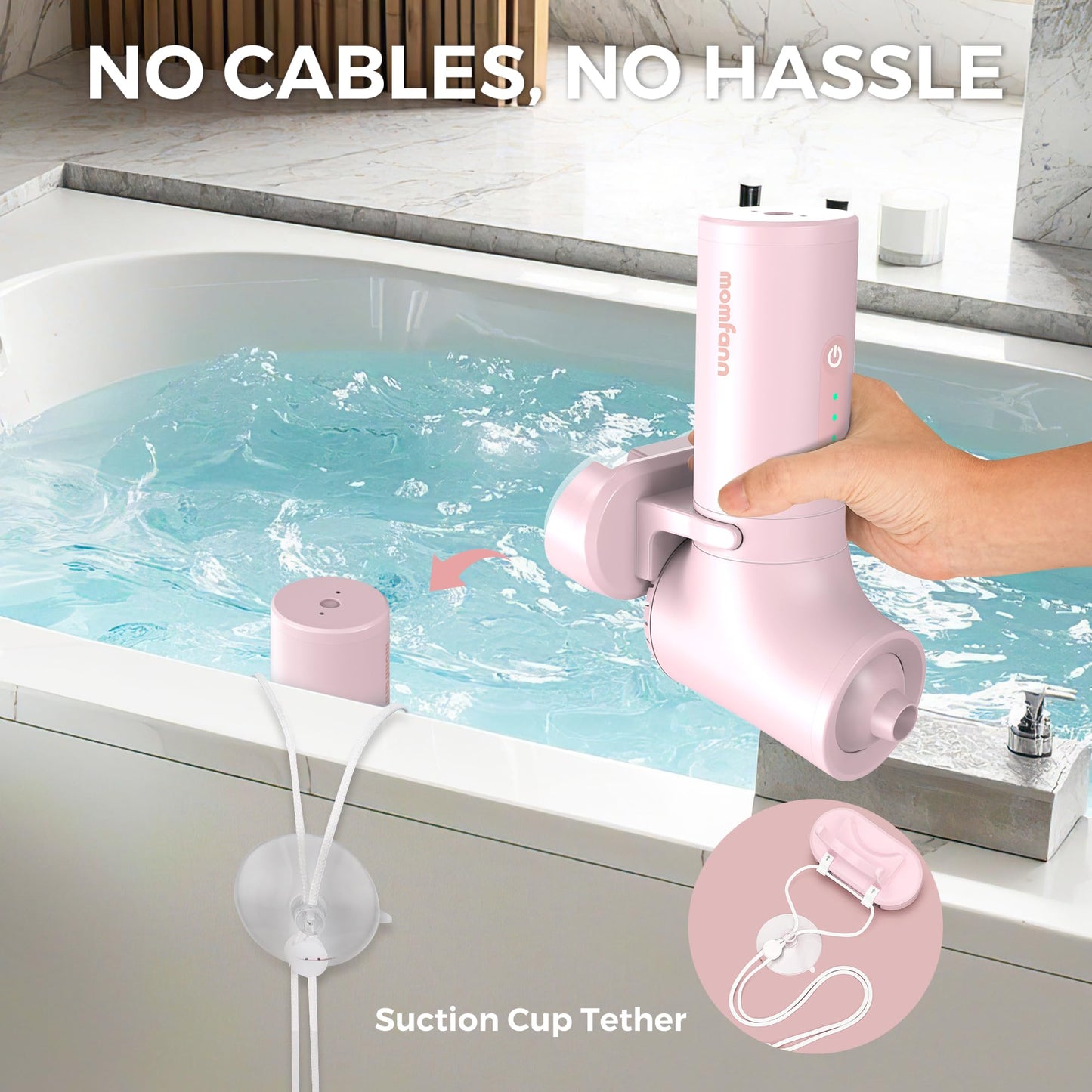 Momfann Cordless Bath Jet Spa – Portable Bathtub Accessory